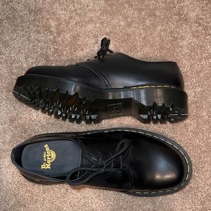 Doc Martens Smooth Black Leather 1461 Platform Size 10 NWOT Dr. Martens